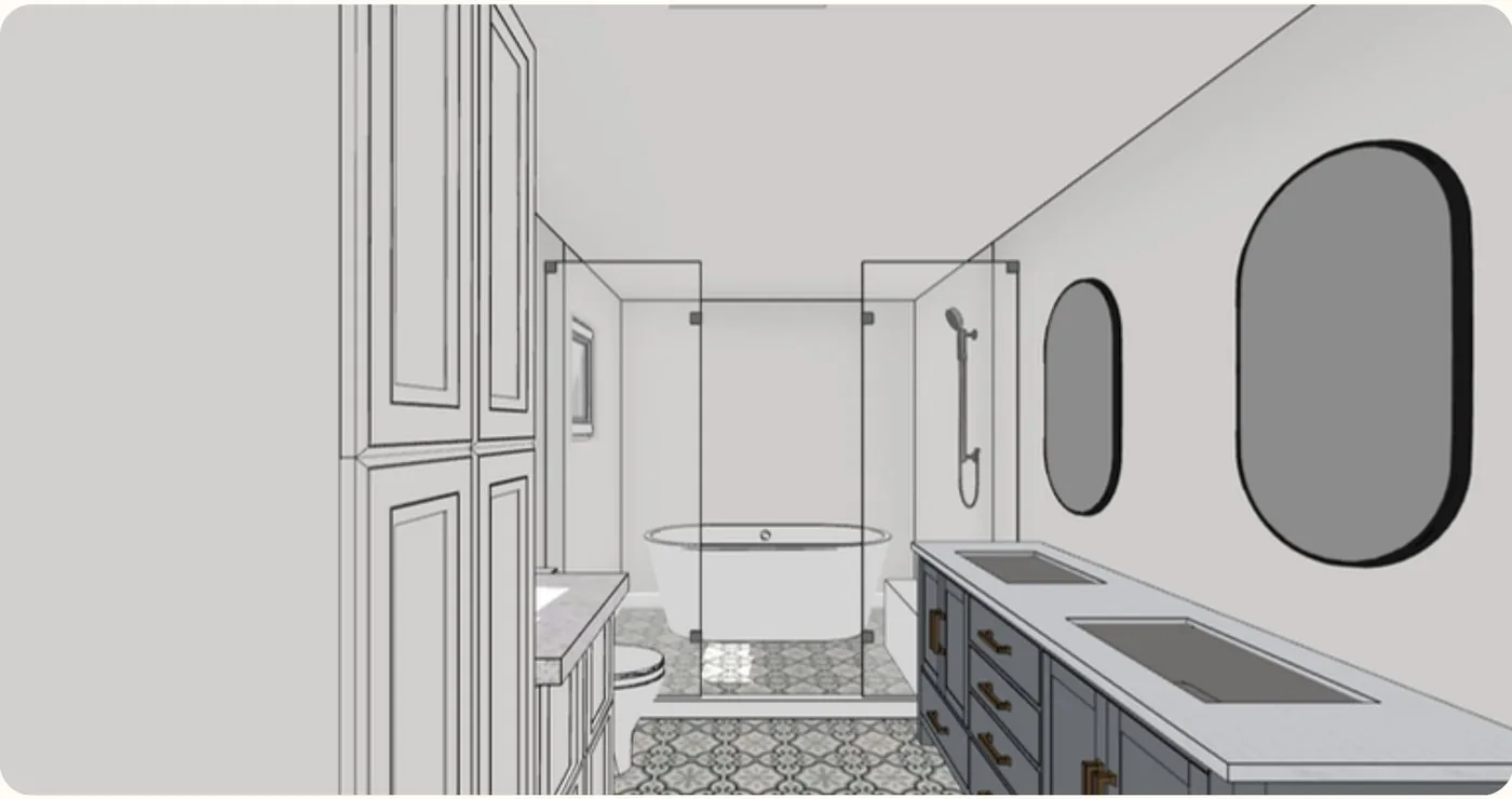 Bathroom render produced for client review